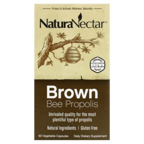 Thực phẩm chức năng NaturaNectar Brown Bee Propolis 60 Vegetable Capsules 837654326626