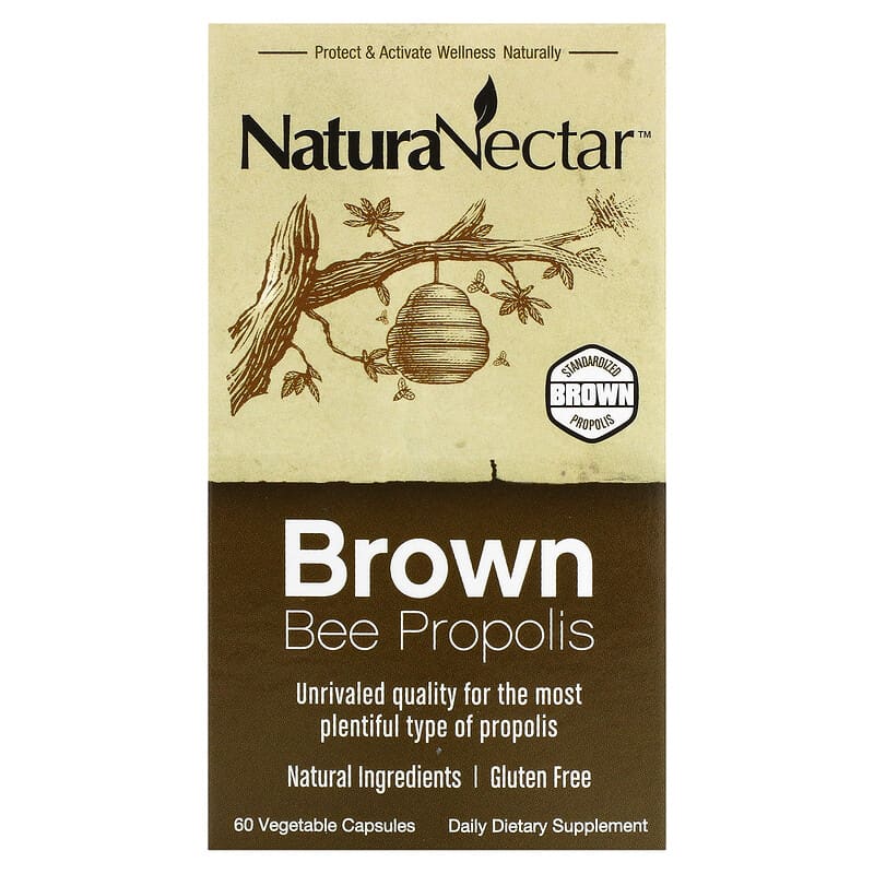 NaturaNectar Brown Bee Propolis 60 Vegetable Capsules 8 Thực phẩm chức năng NaturaNectar Brown Bee Propolis 60 Vegetable Capsules 837654326626