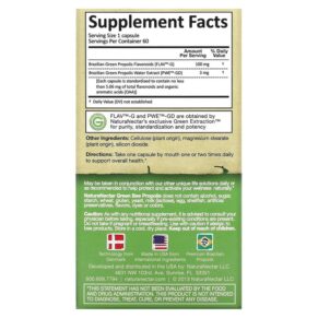Thực phẩm bổ sung NaturaNectar Green Bee Propolis 60 Vegetable Capsules 837654326541