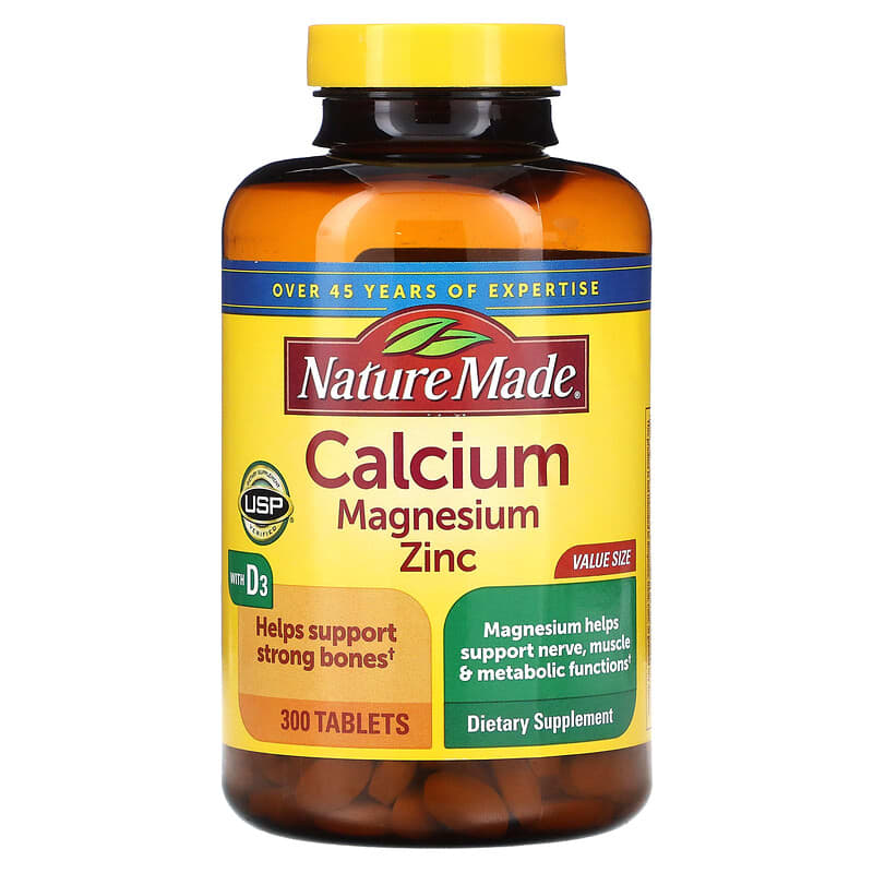 Nature Made Calcium Magnesium Zinc with Vitamin D3 300 Tablets 8 Thực phẩm chức năng Nature Made Calcium Magnesium Zinc with Vitamin D3 300 Tablets 031604018931