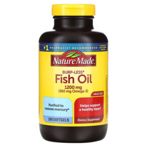 Thực phẩm chức năng Nature Made Fish Oil Burp-Less 1.200 mg 200 Softgels 031604026578