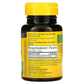 Thực phẩm bổ sung Nature Made Magnesium 250 mg 100 Tablets 031604012694