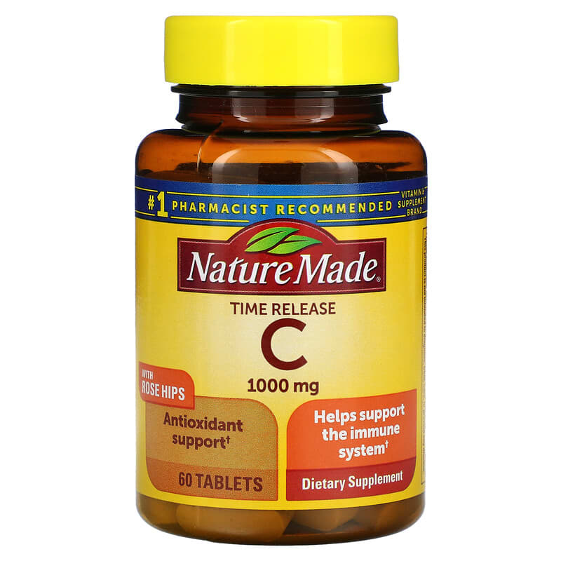 Nature Made Vitamin C with Rose Hips Time Release 1.000 mg 60 Tablets 8 Thực phẩm chức năng Nature Made Vitamin C with Rose Hips Time Release 1.000 mg 60 Tablets 031604016500