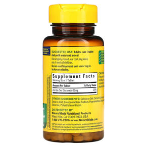 Thực phẩm bổ sung Nature Made Zinc 30 mg 100 Tablets 031604012779