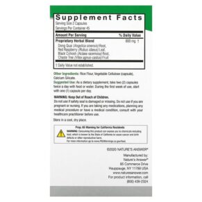 Thực phẩm bổ sung Nature's Answer Female Complex Herbal Combination 400 mg 90 Vegetarian Capsules 083000160325