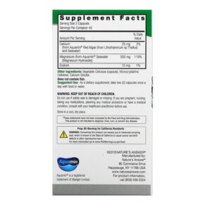 Thực phẩm bổ sung Nature's Answer Marine Based Magnesium 250 mg 90 Vegetarian Capsules 083000164620