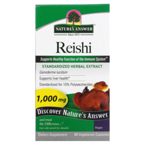 Thực phẩm chức năng Nature's Answer Reishi 500 mg 60 Vegetarian Capsules 083000164255