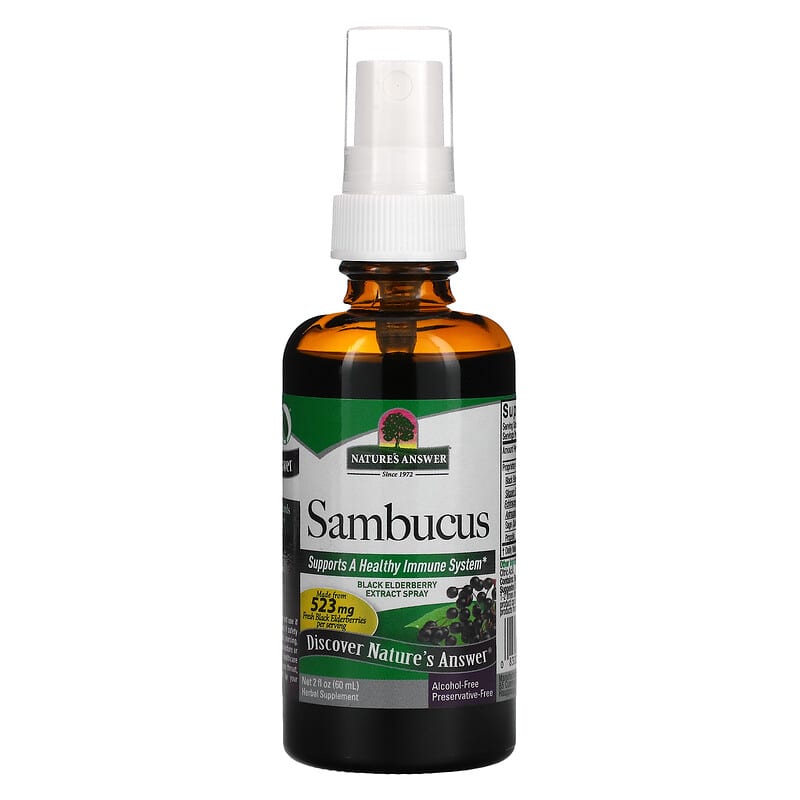 Nature's Answer Sambucus Black Elderberry Extract Spray Alcohol-Free 2 fl oz (60 ml) 8 Thực phẩm chức năng Nature's Answer Sambucus Black Elderberry Extract Spray Alcohol-Free 2 fl oz (60 ml) 083000261886
