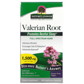 Thực phẩm chức năng Nature's Answer Valerian Root 500 mg 180 Vegetarian Capsules 083000163500
