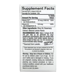 Thực phẩm bổ sung Nature's Answer Vitamin D3 & K2 0.5 fl oz (15 ml) 083000261398