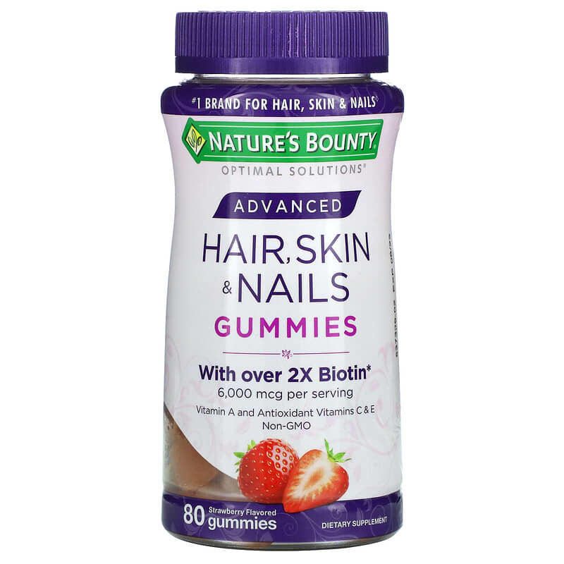 Nature's Bounty Advanced Hair Skin & Nails Gummies Strawberry 80 Gummies 8 Thực phẩm chức năng Nature's Bounty Advanced Hair Skin & Nails Gummies Strawberry 80 Gummies 074312007101