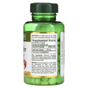 Thực phẩm bổ sung Nature's Bounty Apple Cider Vinegar 240 mg 200 Tablets 074312785702