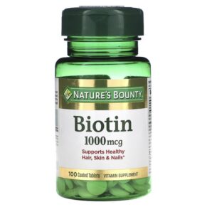 Thực phẩm chức năng Nature's Bounty Biotin 1.000 mcg 100 Coated Tablets 074312079610