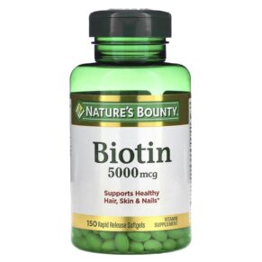 Thực phẩm chức năng Nature's Bounty Biotin 5.000 mcg 150 Rapid Release Softgels 074312296192