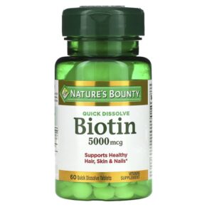 Thực phẩm chức năng Nature's Bounty Biotin 5.000 mcg 60 Quick Dissolve Tablets 074312589133