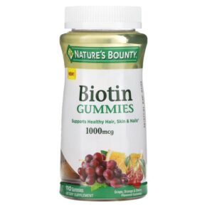 Thực phẩm chức năng Nature's Bounty Biotin Gummies Grape Orange & Cherry 1.000 mcg 110 Gummies 074312793394