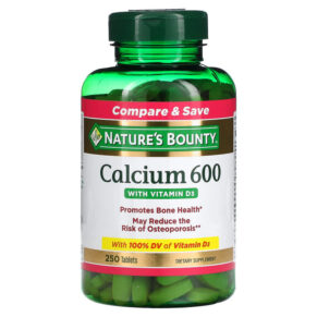 Thực phẩm chức năng Nature's Bounty Calcium 600 with Vitamin D3 250 Tablets 074312042331