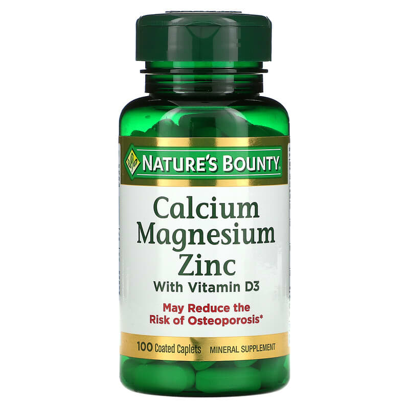 Nature's Bounty Calcium Magnesium Zinc with Vitamin D3 100 Coated Caplets 8 Thực phẩm chức năng Nature's Bounty Calcium Magnesium Zinc with Vitamin D3 100 Coated Caplets 074312042904