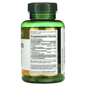 Thực phẩm bổ sung Nature's Bounty Cinnamon Plus Chromium 1.000 mg 60 Capsules 074312150616