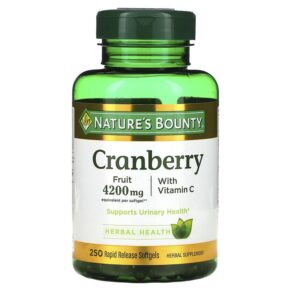 Thực phẩm chức năng Nature's Bounty Cranberry with Vitamin C 250 Rapid Release Softgels 074312043635