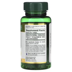 Thực phẩm bổ sung Nature's Bounty D3 125 mcg (5.000 IU) 150 Rapid Release Softgels 074312193774