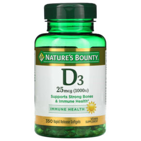 Thực phẩm chức năng Nature's Bounty D3 25 mcg (1.000 IU) 350 Rapid Release Softgels 074312304132