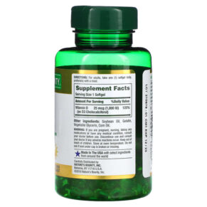 Thực phẩm bổ sung Nature's Bounty D3 25 mcg (1000 IU) 250 Rapid Release Softgels 074312156069