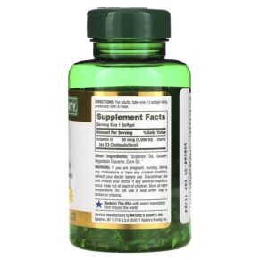 Thực phẩm bổ sung Nature's Bounty D3 50 mcg (2.000 IU) 240 Rapid Release Softgels 074312199394