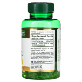Thực phẩm bổ sung Nature's Bounty D3 50 mcg (2.000 IU) 350 Rapid Release Softgels 074312528071