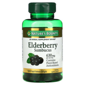 Thực phẩm chức năng Nature's Bounty Elderberry Sambucus 210 mg 120 Rapid Release Softgels 074312009761