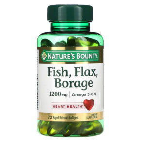 Thực phẩm chức năng Nature's Bounty Fish Flax Borage 1.200 mg 72 Rapid Release Softgels 074312101519