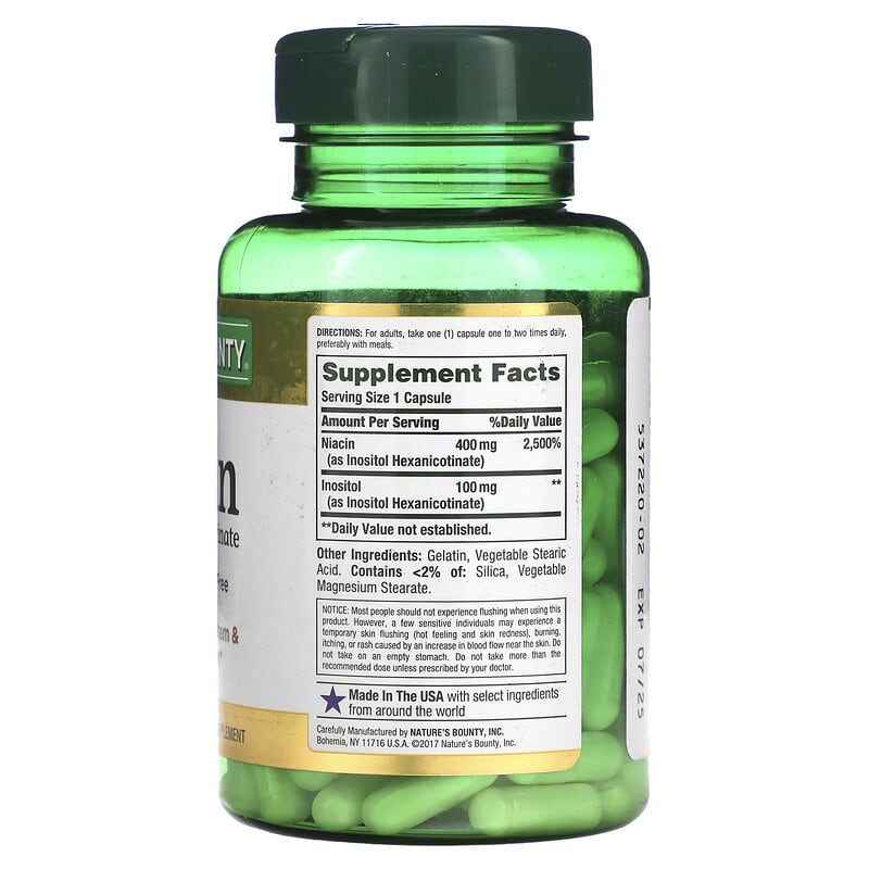 Nature's Bounty Flush Free Niacin 500 mg 120 Capsules 2 Thực phẩm bổ sung Nature's Bounty Flush Free Niacin 500 mg 120 Capsules 074312019760
