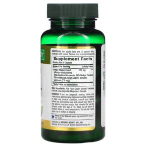 Thực phẩm bổ sung Nature's Bounty Ginkgo Biloba 120 mg 100 Capsules 074312045448