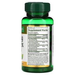 Thực phẩm bổ sung Nature's Bounty Ginseng Complex 75 Capsules 074312119323