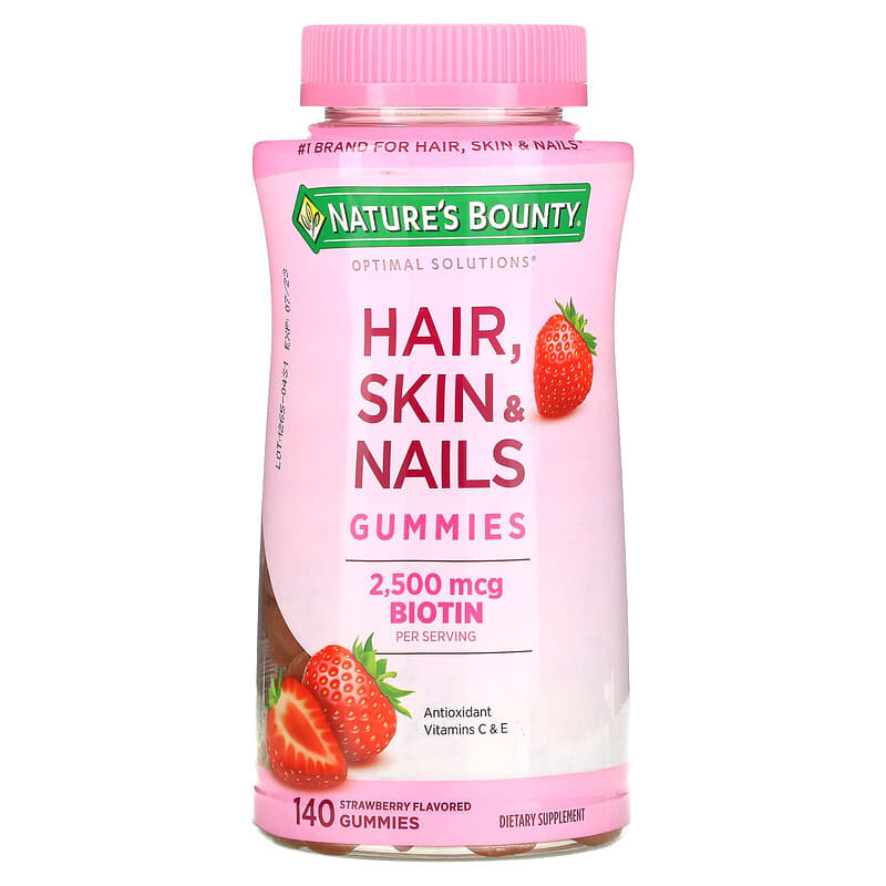 Nature's Bounty Hair Skin & Nails Gummies with Biotin Strawberry 1.250 mcg 140 Gummies 8 Thực phẩm chức năng Nature's Bounty Hair Skin & Nails Gummies with Biotin Strawberry 1.250 mcg 140 Gummies 074312801525