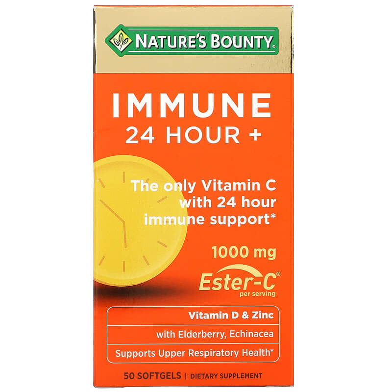 Nature's Bounty Immune 24 Hour+ 500 mg 50 Softgels 8 Thực phẩm chức năng Nature's Bounty Immune 24 Hour+ 500 mg 50 Softgels 074312008092