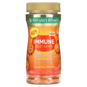 Thực phẩm chức năng Nature's Bounty Kid's Immune Jelly Beans With Vitamins C & D and Zinc Orange 80 Jelly Beans 074312010750