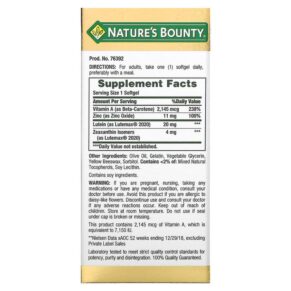 Thực phẩm bổ sung Nature's Bounty Lutein Blue 30 Softgels 074312763922