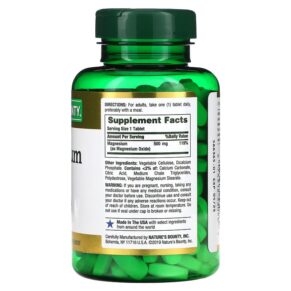 Thực phẩm bổ sung Nature's Bounty Magnesium 500 mg 200 Coated Tablets 074312530869