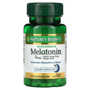 Thực phẩm chức năng Nature's Bounty Melatonin Natural Cherry 3 mg 120 Quick Dissolve Tablets 074312079016