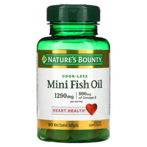 Thực phẩm chức năng Nature's Bounty Odor-Less Mini Fish Oil 645 mg 90 Mini Coated Softgels 074312186783