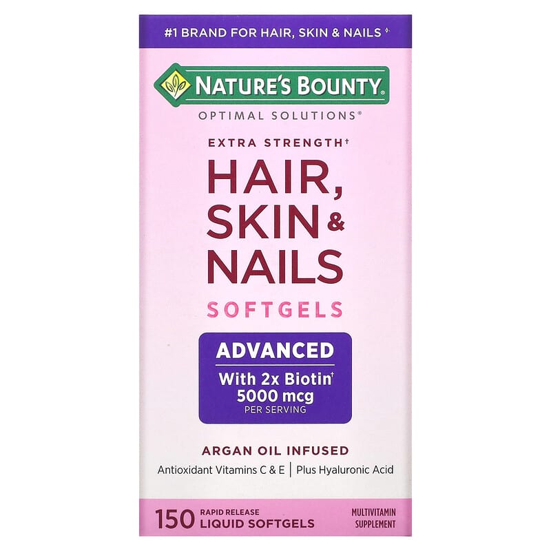 Nature's Bounty Optimal Solutions Extra Strength Hair Skin & Nails 150 Rapid Release Liquid Softgels 8 Thực phẩm chức năng Nature's Bounty Optimal Solutions Extra Strength Hair Skin & Nails 150 Rapid Release Liquid Softgels 074312357107
