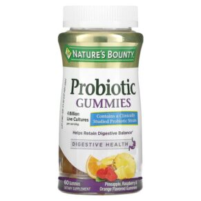 Thực phẩm chức năng Nature's Bounty Probiotic Gummies Pineapple Raspberry & Orange 4 Billion 60 Gummies 074312729003