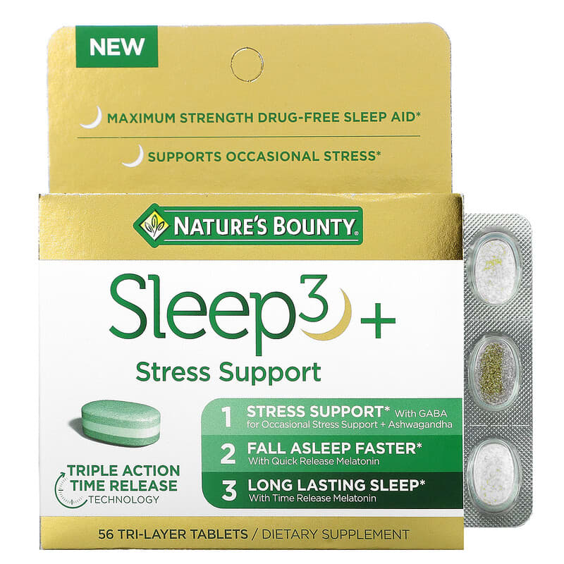 Nature's Bounty Sleep3+ Stress Support 56 Tri-Layer Tablets 8 Thực phẩm chức năng Nature's Bounty Sleep3+ Stress Support 56 Tri-Layer Tablets 074312006968