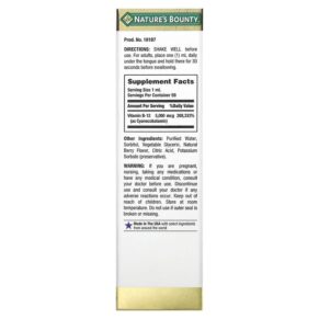 Thực phẩm bổ sung Nature's Bounty Sublingual Liquid Vitamin B12 5.000 mcg 2 fl oz (59 ml) 074312181870