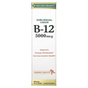 Thực phẩm chức năng Nature's Bounty Sublingual Liquid Vitamin B12 5.000 mcg 2 fl oz (59 ml) 074312181870