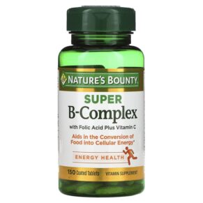 Thực phẩm chức năng Nature's Bounty Super B-Complex with Folic Acid Plus Vitamin C 150 Coated Tablets 074312131684