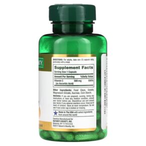 Thực phẩm bổ sung Nature's Bounty Time Released Vitamin C 500 mg 100 Capsules 074312047503