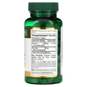 Thực phẩm bổ sung Nature's Bounty Vitamin C with Rose Hips 1.000 mg 100 Coated Caplets 074312006906
