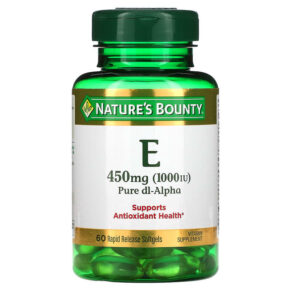 Thực phẩm chức năng Nature's Bounty Vitamin E Pure Dl-Alpha 450 mg (1.000 IU) 60 Rapid Release Softgels 074312017995